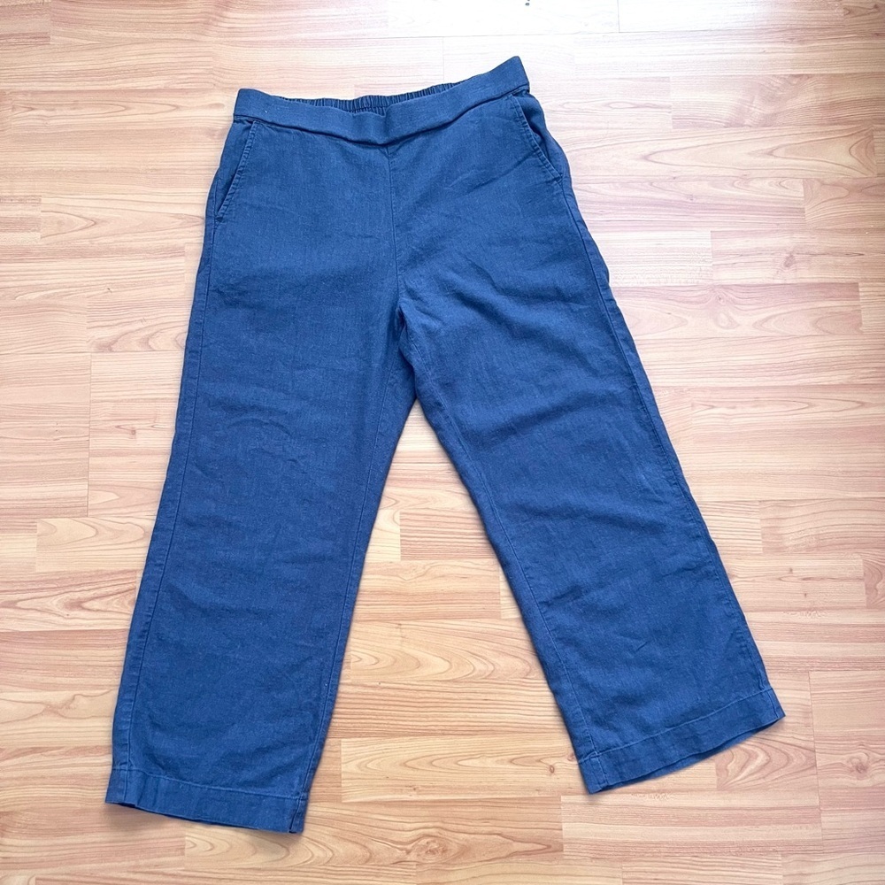 Caslon Linen Blend Wide Leg Cropped Pants